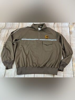 Mens UPS Twin Hill Employee 1/4 Zip Pullover Pocket Jacket Size XL